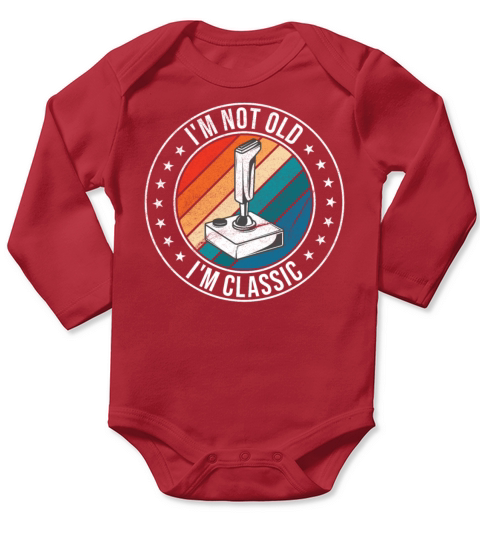 Im Not Old Im Classic Vintage PC Games Joystick Long Sleeve Baby One-Piece