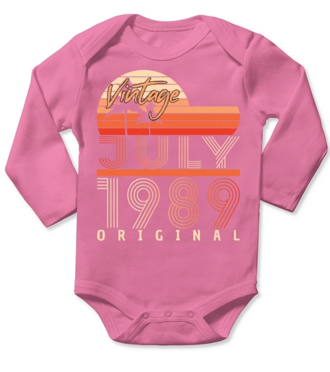 July 1989 Birthday Greeting Long Sleeve Baby One-Piece