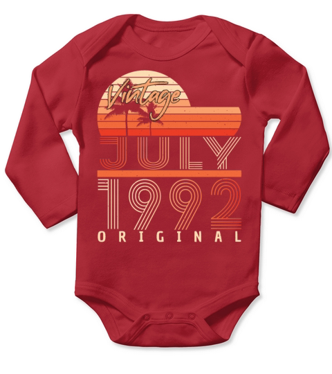 July 1992 30th Birthday Long Sleeve Baby One-Piece
