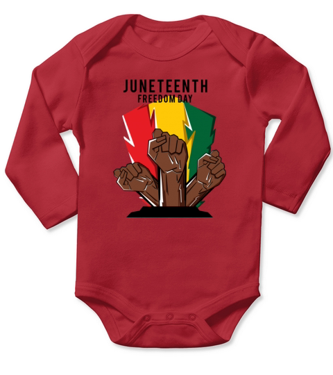 Juneteenth Freedom Day Long Sleeve Baby One-Piece