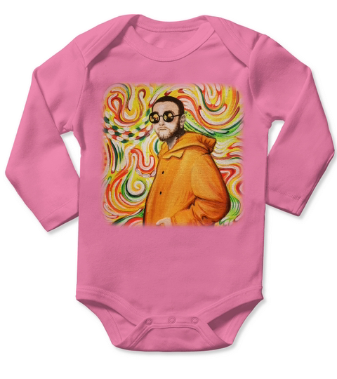 Mac Miller Colorful Art Long Sleeve Baby One-Piece