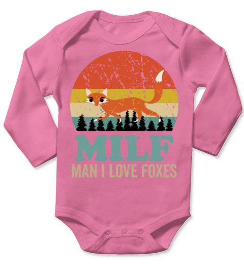 Man I Love Foxes Funny Fox Lover Saying Retro Long Sleeve Baby One-Piece