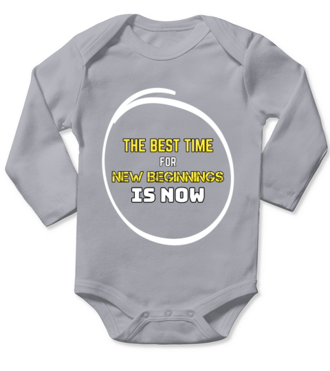 Motivational Quote - New Beginnings Black Long Sleeve Baby One-Piece