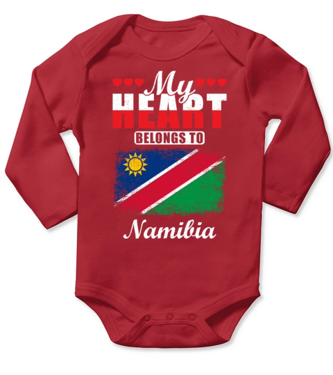 My Heart Belongs to Namibia Long Sleeve Baby One-Piece
