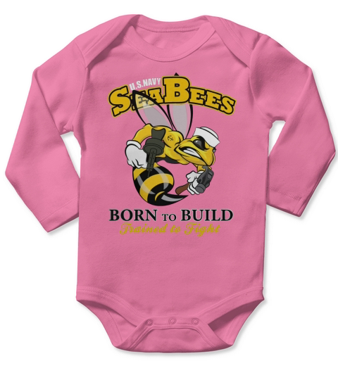 Navy Seabee Long Sleeve Baby One-Piece