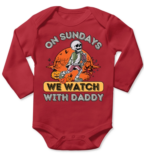 On Sundays We Watch Football With Daddy Long Sleeve Baby One-Piece