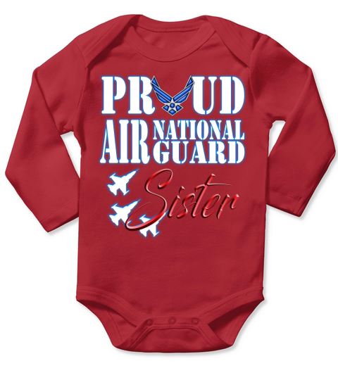 Proud Air National Guard Sister Long Sleeve Baby One-Piece
