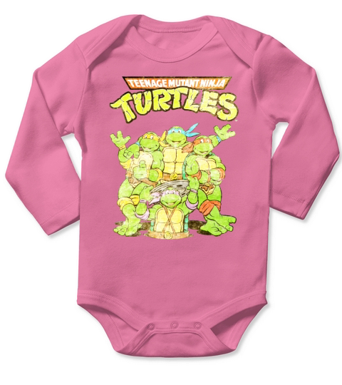 RETRO NINJA TURTLES Long Sleeve Baby One-Piece