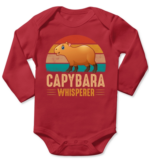 Retro Vintage Style Capybara Whisperer Funny Long Sleeve Baby One-Piece
