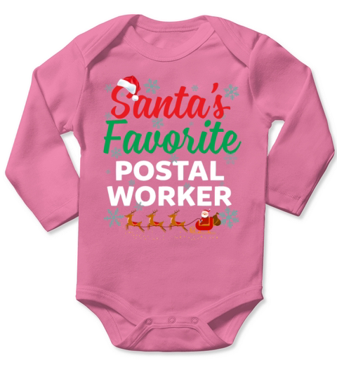 Santas Favorite Postal Worker Funny Christmas Long Sleeve Baby One-Piece