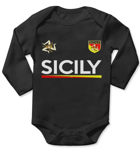 Sicilia Soccer T-Shirt - Sicily, Italy Football Jersey Long Sleeve Baby One-Piece