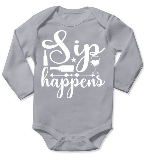 Sip Happens Long Sleeve Baby One-Piece