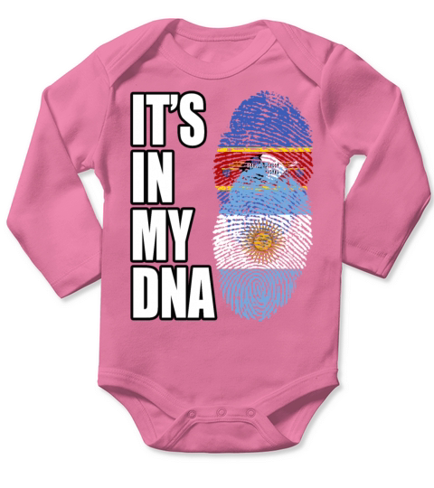 Swazi And Argentinian Vintage Heritage DNA Flag Long Sleeve Baby One-Piece