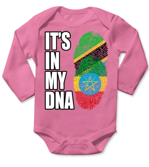 Tanzanian And Ethiopian Vintage Heritage DNA Flag Long Sleeve Baby One-Piece