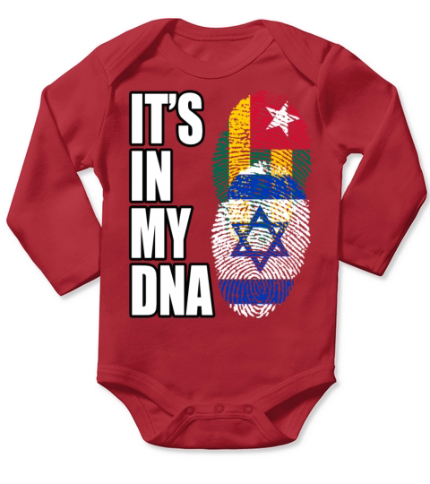 Togolese And Israeli Mix Heritage DNA Flag Long Sleeve Baby One-Piece