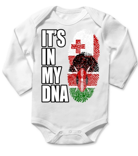Tongan And Kenyan Mix Heritage DNA Flag Long Sleeve Baby One-Piece