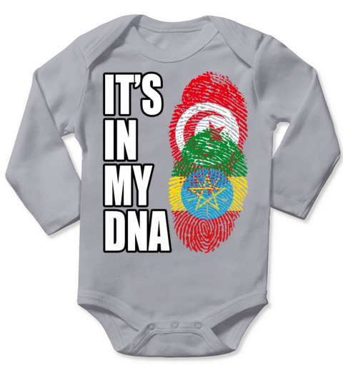 Tunisian And Ethiopian Mix Heritage DNA Flag Long Sleeve Baby One-Piece