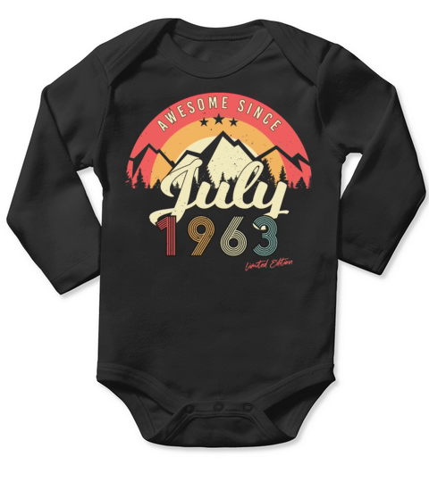 Vintage In July 1963 Long Sleeve Baby One-Piece