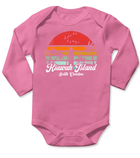 Vintage Kiawah Island South Carolina Surfing Pun Long Sleeve Baby One-Piece