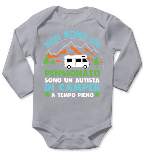 Vintage Not Retired Camper Driver Camping Car Long Sleeve Baby One-Piece