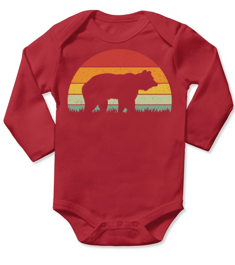 Vintage Retro Bear Vintage Bear Long Sleeve Baby One-Piece
