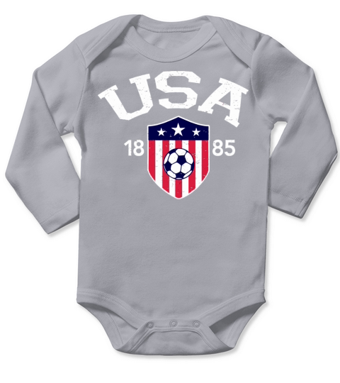 Vintage Usa Soccer Long Sleeve Baby One-Piece