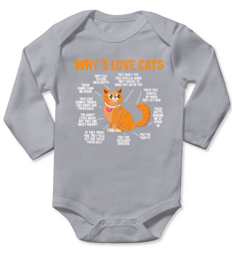 Why I Love Cats Vintage Long Sleeve Baby One-Piece