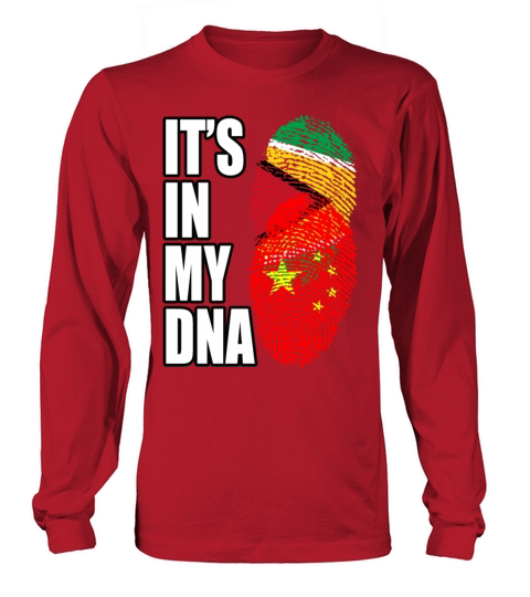 Guyanese And Chinese Mix Heritage DNA Flag Long sleeved Unisex
