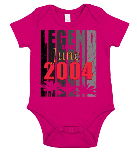 2004 vintage born in June gift Short Sleeve Baby One-Piece