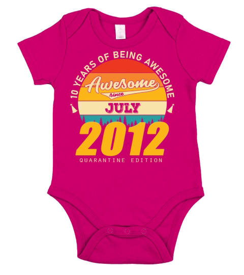 2012 Quarantine Edition July 10th birthday gift Short Sleeve Baby One-Piece