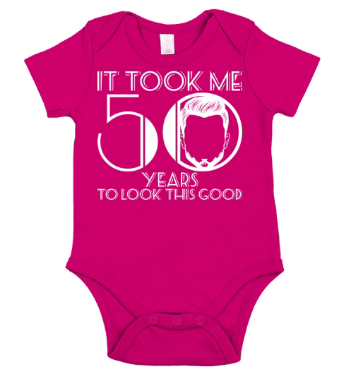 50th Birthday 50 Fifty Fiftieth Age Anniversary Short Sleeve Baby One-Piece