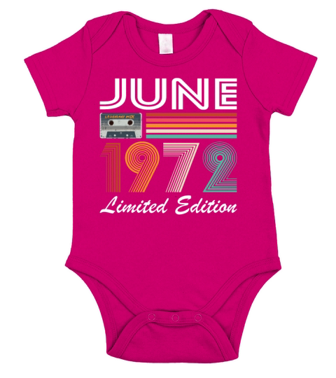 50th birthday vintage june 1972 limited edition Short Sleeve Baby One-Piece