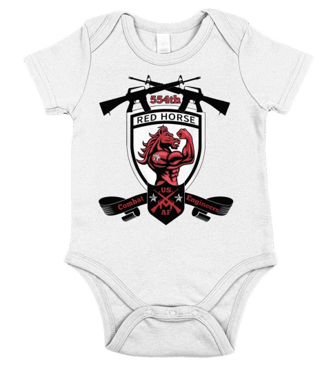 554th REDHORSE - Combat Engineers Short Sleeve Baby One-Piece