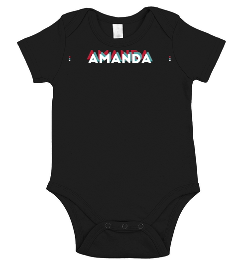 Amanda Name - Funny Name Amanda 80s theme Short Sleeve Baby One-Piece