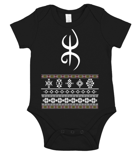 amazigh yaz symbol with amazigh tattoo decoration Short Sleeve Baby One-Piece