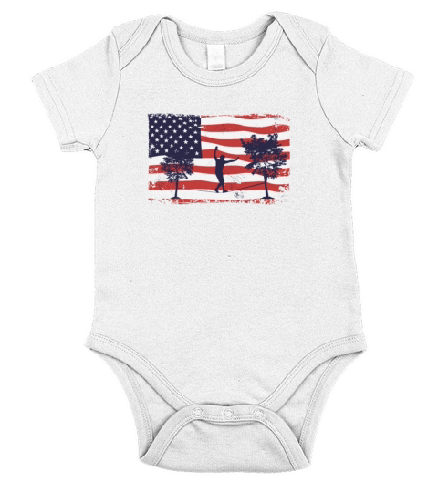 American flag Slackline Short Sleeve Baby One-Piece