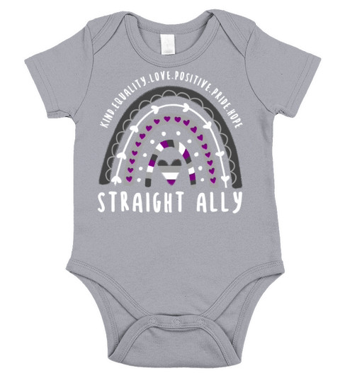 Asexual Quote Straight Ally Ace Rainbow Short Sleeve Baby One-Piece