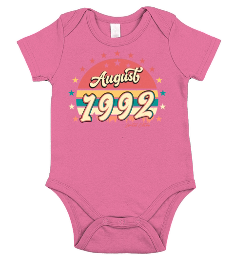 At The Age Of 30 August 1992 Short Sleeve Baby One-Piece