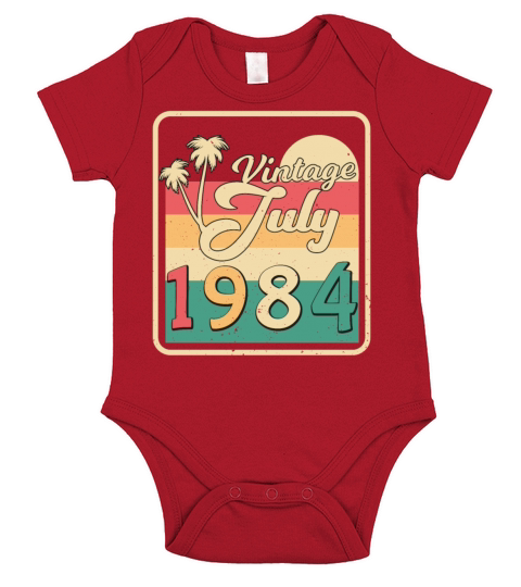 Birthday Greeting For July 1984 Short Sleeve Baby One-Piece
