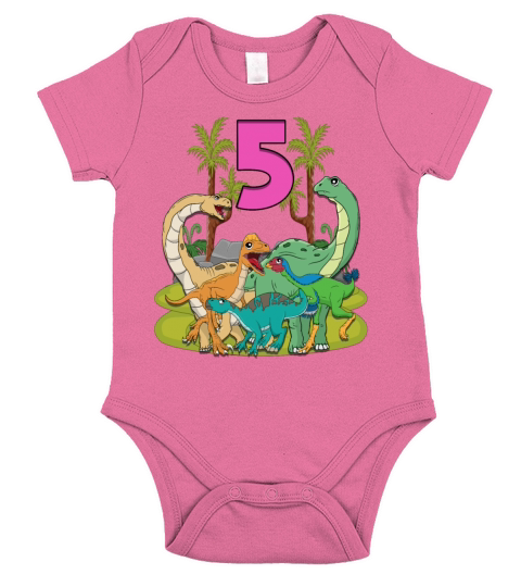 Dinosaur Dinosaur Paradise For Ages 5 Short Sleeve Baby One-Piece