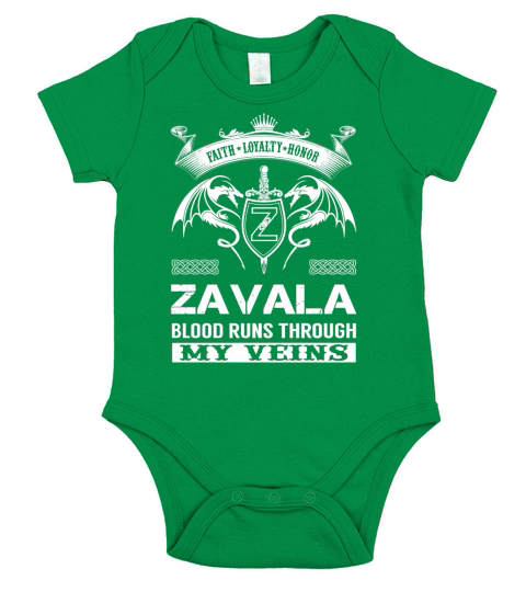 Faith Loyalty Honor ZAVALA Blood Runs Through My Veins Name Shirts Short Sleeve Baby One-Piece