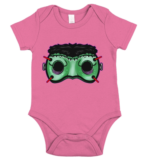 Green Monster Mask Costume For Short Sleeve Baby One-Piece