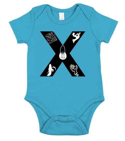 Halloween Alphabets Numbers Clipart X Short Sleeve Baby One-Piece