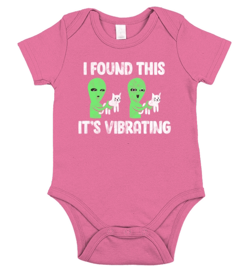 I Found This Its Vibrating Cat Alien Vintage Short Sleeve Baby One-Piece