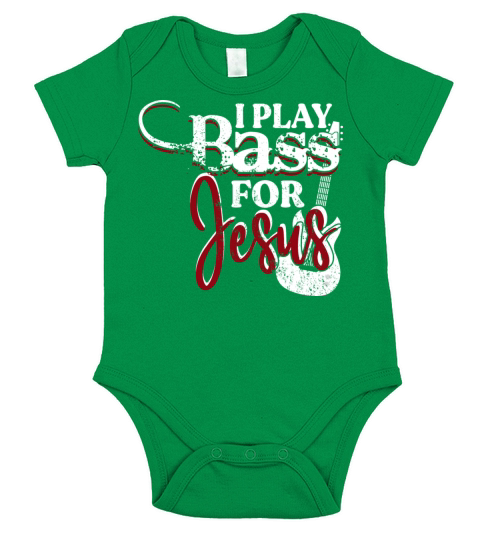 I Play Bass For Jesus Christian Bass Guitar Player Short Sleeve Baby One-Piece