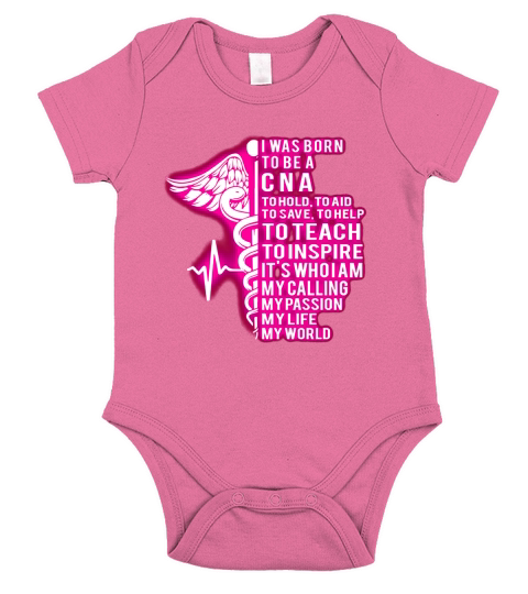 I Was Born To Be A CNA Medical logo Short Sleeve Baby One-Piece