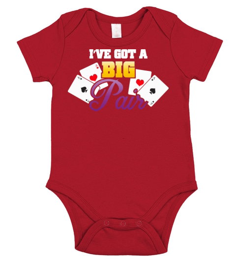 Ive Got A Big Pair Casino Card Player Humor Short Sleeve Baby One-Piece