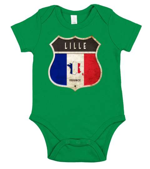 Lille France coat of arms flags design Short Sleeve Baby One-Piece