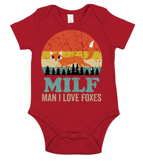 Man I Love Foxes Funny Fox Lover Saying Retro Short Sleeve Baby One-Piece