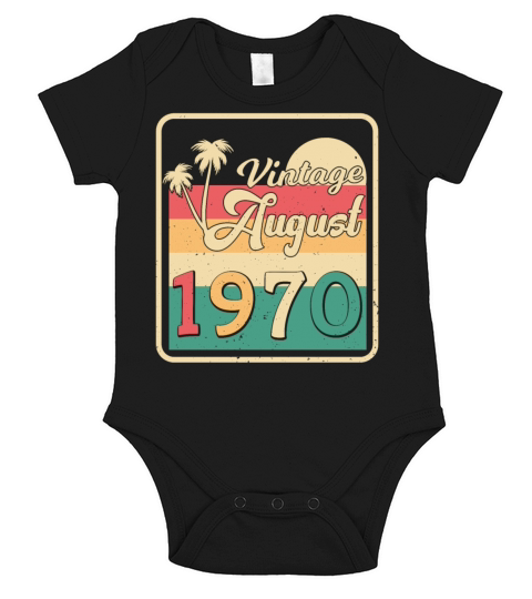 Month Of Birth In August 1970 Short Sleeve Baby One-Piece